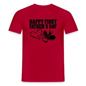 Fête des pères Papa Enfant Famille Papa Fille Fils - T-shirt homme - rouge - Devant - AI Model Male 178 dark (178cm)