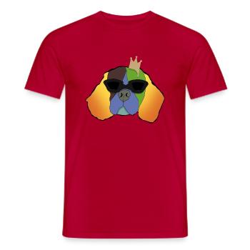 King Einstein - Männer T-Shirt - Rot - Vorne - AI Model Male 178 dark (178cm)