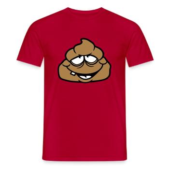 merde kot visage dégoûtant tas haeufchen merde - T-shirt homme - rouge - Devant - AI Model Male 178 dark (178cm)