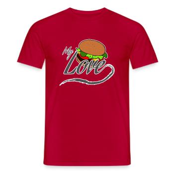 hamburger - T-shirt homme - rouge - Devant - AI Model Male 178 dark (178cm)