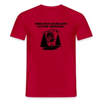 immernoch auf dem Weg nach einer Abkürzung - Männer T-Shirt - Rot - Vorne - AI Model Male 178 dark (178cm)
