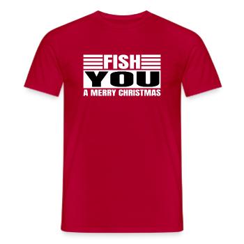 bass fishing funny gift bass fishing dork fishes - Men's T-Shirt - red - Front - AI Model Male 178 dark (178cm)