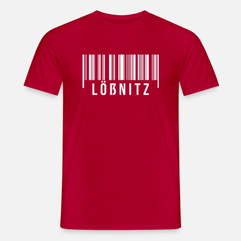 Erzgebirge Strichcode Lößnitz - Männer T-Shirt - Rot