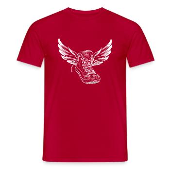Chaussures Vintage à la main dessiné ailes - T-shirt homme - rouge - Devant - AI Model Male 178 dark (178cm)