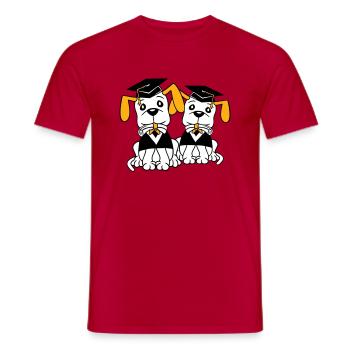 Hunde Schulabschluss Zeugnis Gymnasium College Abi - Männer T-Shirt - Rot - Vorne - AI Model Male 178 dark (178cm)