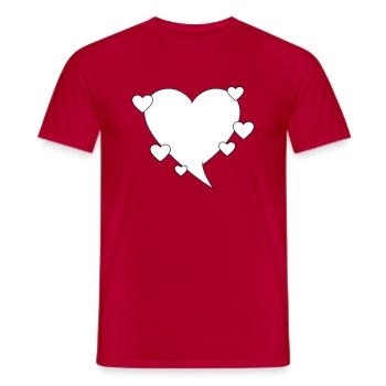 Speech bubble with hearts - Men's T-Shirt - red - Front - AI Model Male 178 dark (178cm)