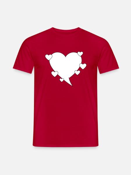 Speech bubble with hearts - Men's T-Shirt - red