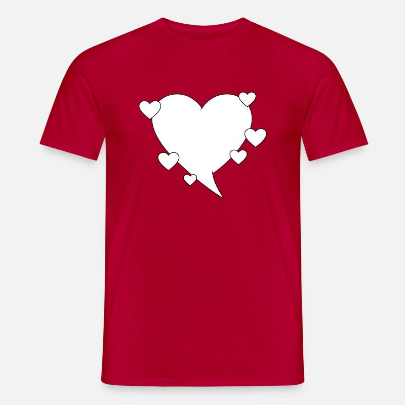 Bulle de dialogue avec des cœurs - T-shirt homme - rouge