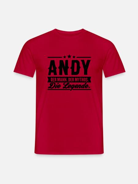 Man Myth Legend Andy - Men's T-Shirt - red