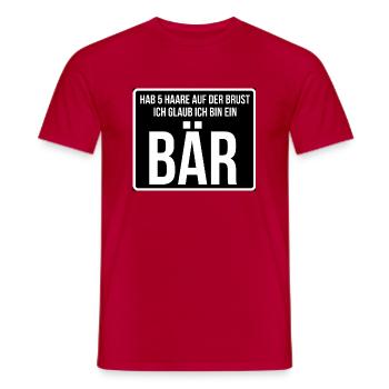 Ich bin ein Bär - Männer T-Shirt - Rot - Vorne - AI Model Male 178 dark (178cm)