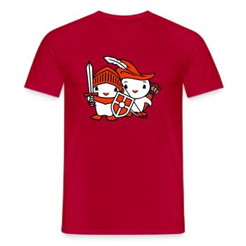 2 Ducks Knight Archer Épée Bouclier Combattant - T-shirt homme - rouge - Devant - AI Model Male 178 dark (178cm)