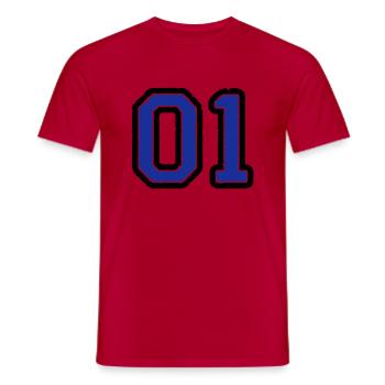 01 - Männer T-Shirt - Rot - Vorne - AI Model Male 178 dark (178cm)