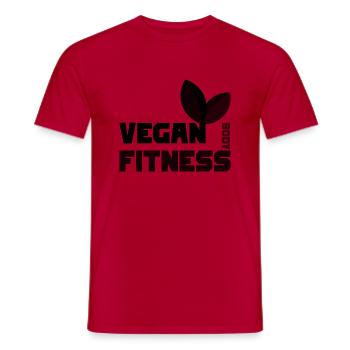 Vegan Fitness - T-shirt homme - rouge - Devant - AI Model Male 178 dark (178cm)