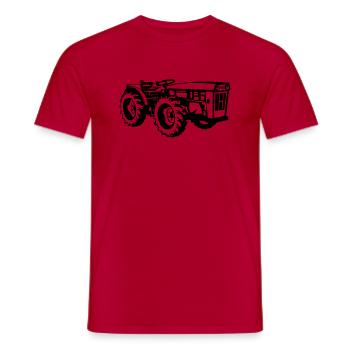 Tracteur titulaire direction articulée AM2 AG3 - T-shirt homme - rouge - Devant - AI Model Male 178 dark (178cm)
