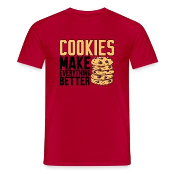 Cookies Make Everything Better 4 - Men's T-Shirt - red - Front - AI Model Male 178 dark (178cm)