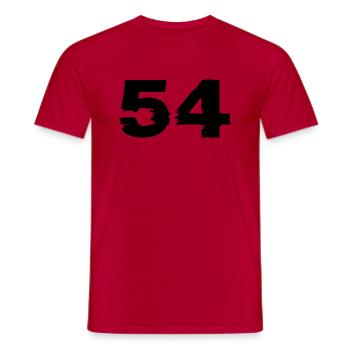 54 number - Men's T-Shirt - red - Front - AI Model Male 178 dark (178cm)