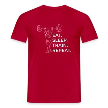 Krafttraining Fitness Muskel Bodybuilder Sportler - Männer T-Shirt - Rot - Vorne - AI Model Male 178 dark (178cm)