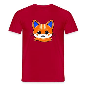 chaton - T-shirt homme - rouge - Devant - AI Model Male 178 dark (178cm)