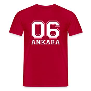 06 ANKARA LA BEBE BURASI ANGARA - Männer T-Shirt - Rot - Vorne - AI Model Male 178 dark (178cm)
