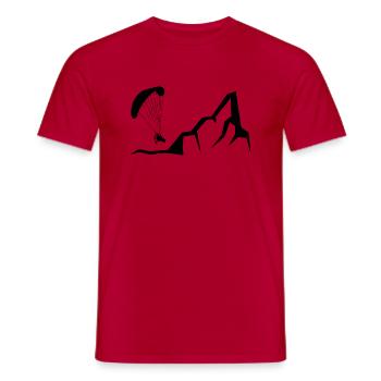 Montagne - Parapente - (5) - T-shirt homme - rouge - Devant - AI Model Male 178 dark (178cm)
