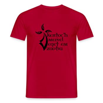 Devise bretonne - T-shirt homme - rouge - Devant - AI Model Male 178 dark (178cm)