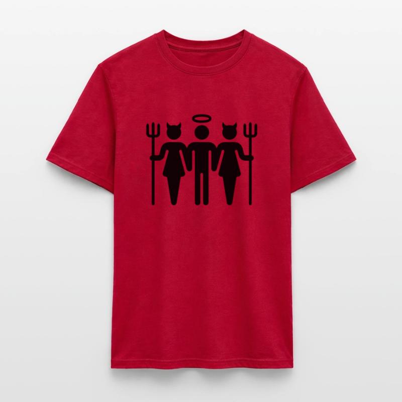 Teufel-Engel-Teufel / Devil-Cherub-Devil (M) Männer T-Shirt