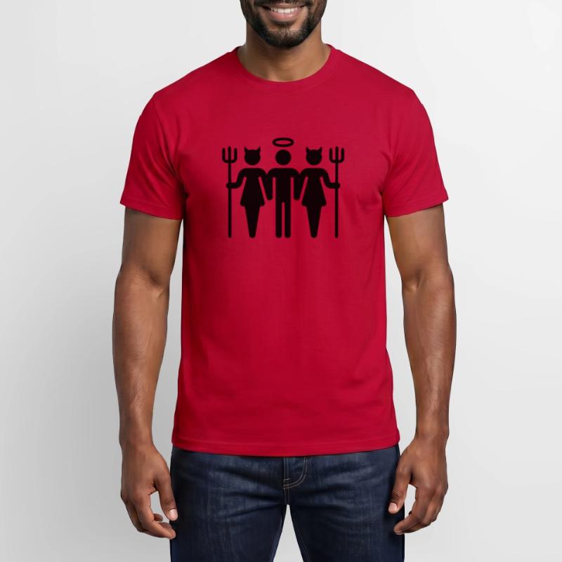 Teufel-Engel-Teufel / Devil-Cherub-Devil (M) Männer T-Shirt