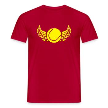 ala della palla da tennis - T-shirt uomo - rosso - Fronte - AI Model Male 178 dark (178cm)
