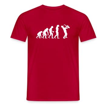 Evolution Saxophon Sax Herren Jungen Saxophonist - Männer T-Shirt - Rot - Vorne - AI Model Male 178 dark (178cm)