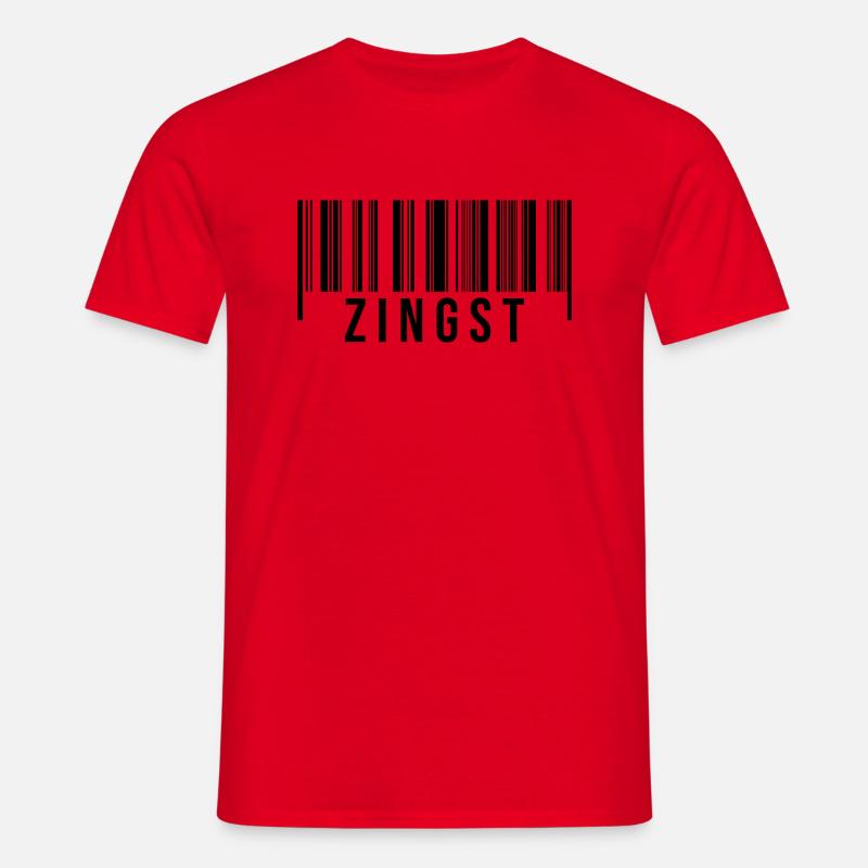 Zingst Strichcode - Männer T-Shirt - Rot