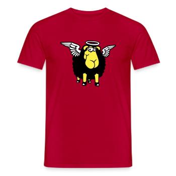 Schaf Engel Flügel Himmel Heiligenschein Heilig - Männer T-Shirt - Rot - Vorne - AI Model Male 178 dark (178cm)