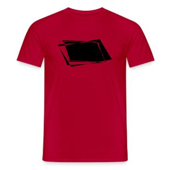 Skewed Background - Men's T-Shirt - red - Front - AI Model Male 178 dark (178cm)