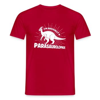 Parasaurolophus Dinosaur Lover Gift - Men's T-Shirt - red - Front - AI Model Male 178 dark (178cm)