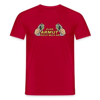 Armut - Männer T-Shirt - Rot - Vorne - AI Model Male 178 dark (178cm)