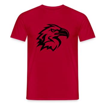 tête d'aigle styliséde profil - T-shirt homme - rouge - Devant - AI Model Male 178 dark (178cm)