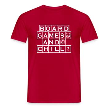 Boardgame Chess Backgammon Game Night - Men's T-Shirt - red - Front - AI Model Male 178 dark (178cm)