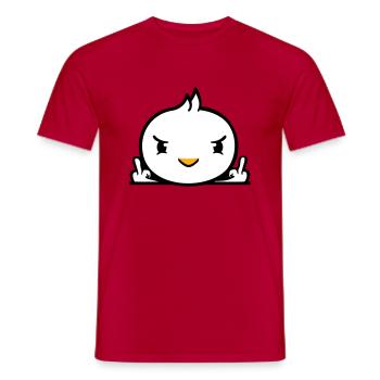 Oiseau mauvais majeur montrant mauvais garçon derrière la clôture - T-shirt homme - rouge - Devant - AI Model Male 178 dark (178cm)