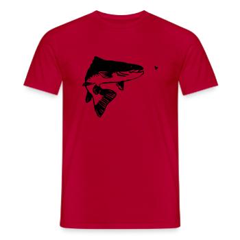 Forelle - Männer T-Shirt - Rot - Vorne - AI Model Male 178 dark (178cm)
