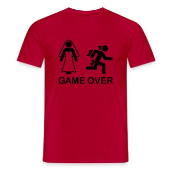 game_over_wedding_f1 - T-shirt homme - rouge - Devant - AI Model Male 178 dark (178cm)