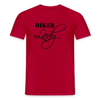 Biker Lady - Männer T-Shirt - Rot - Vorne - AI Model Male 178 dark (178cm)