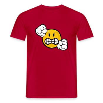 Smiley Anger - Men's T-Shirt - red - Front - AI Model Male 178 dark (178cm)