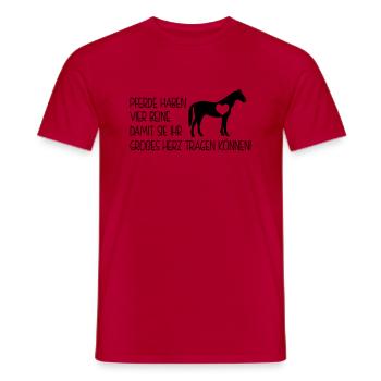 Pferdesprüche - pferde haben vier beine - Männer T-Shirt - Rot - Vorne - AI Model Male 178 dark (178cm)