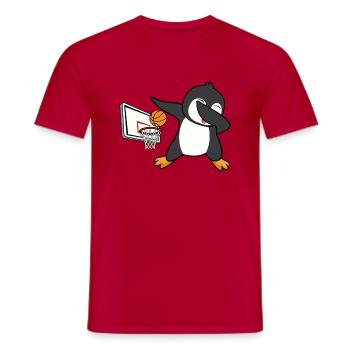dab dabbing pinguino basket cool entusiasta - T-shirt uomo - rosso - Fronte - AI Model Male 178 dark (178cm)