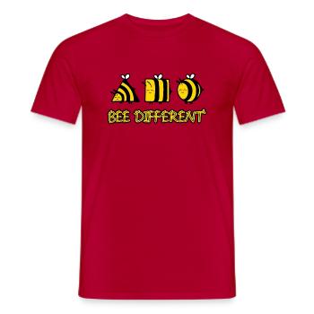 Bee Different - Männer T-Shirt - Rot - Vorne - AI Model Male 178 dark (178cm)