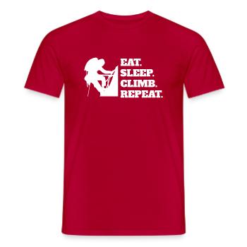 Escalade Randonnée en montagne Escalade Montagne Alpinisme - T-shirt homme - rouge - Devant - AI Model Male 178 dark (178cm)