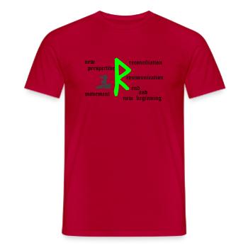Runa « Raidho » - T-shirt homme - rouge - Devant - AI Model Male 178 dark (178cm)