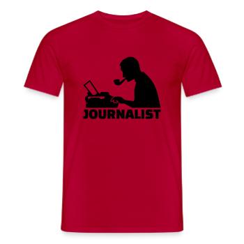 Journalist - Men's T-Shirt - red - Front - AI Model Male 178 dark (178cm)