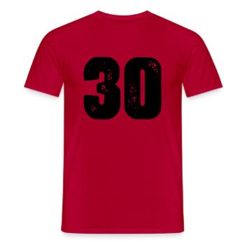 Maillot à 30 chiffres - T-shirt homme - rouge - Devant - AI Model Male 178 dark (178cm)