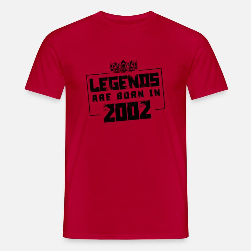 2002 legends born in - Männer T-Shirt - Rot