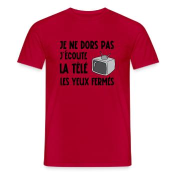 je ne dors pas - T-shirt homme - rouge - Devant - AI Model Male 178 dark (178cm)